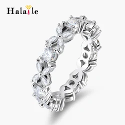 Halaile D Color Moissanite S925 Sterling Silver Butterfly Row Ring Sparkling Fine Jewelry Classic Party Gift for Women