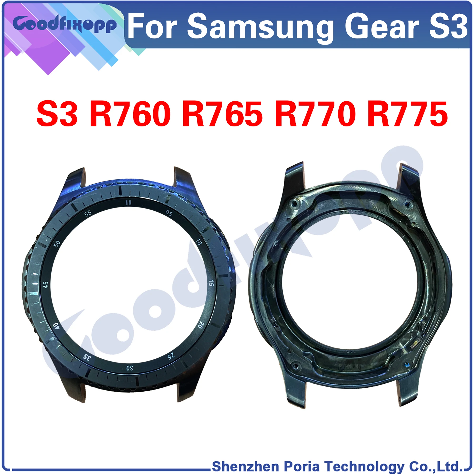 Frame For Samsung Gear S3 Classic R770 R775 / Frontier R760 R765 Media Case Middle LCD Screen Bracket Bezel Support Replacement