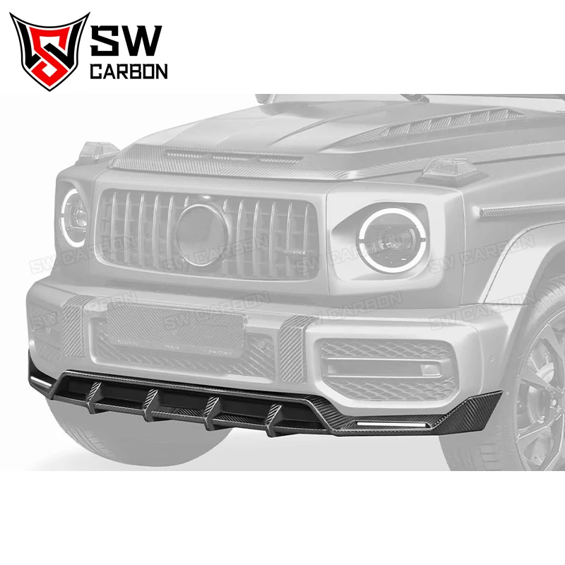 Dry Carbon Fiber Top Style Front Lip for Mercedes-Benz G-Class W464 G63 G500 Car Front Bumper Splitter Front Scoop Chin Body Kit