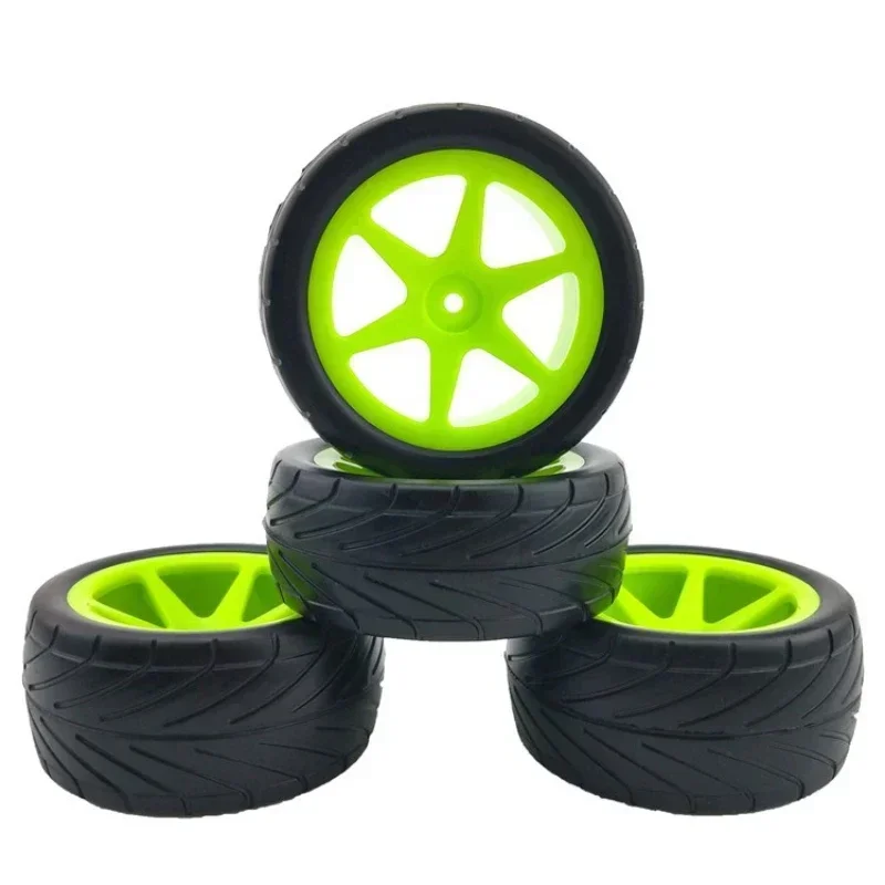 4 PCS For 1/10 Off-Road Vehicle Tire HPI WR8 Running Broker Road Tire Flat Running Tire LC 1/10 Off-Road Vehicle