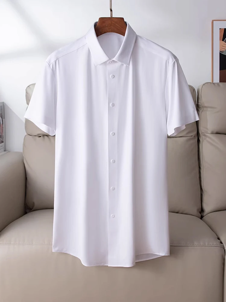 

Мужская повседневная футболка для работы и отдыха, приталенная, из дышащего полиэстера и тонкого хлопка, летняя