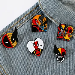 Distintivi in metallo Deadpool e Wolverine spilla in lega spille borsa accessori Disney regali di compleanno per bambini giocattoli