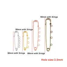 Safety Pins Brooches 10pcs with Rings #2