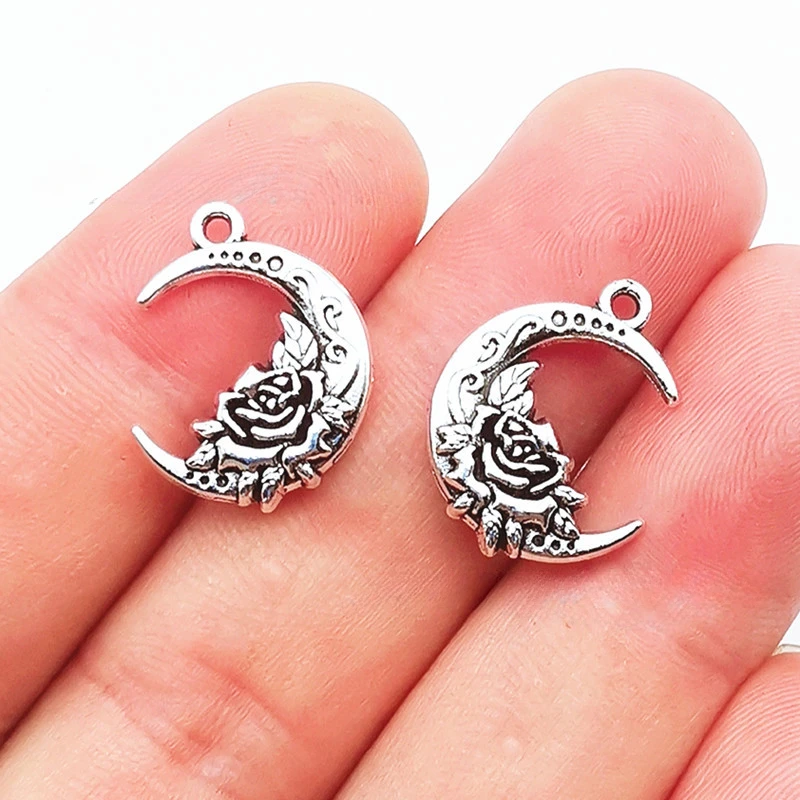 20PcsRetro New Moon Charms Alloy Pendant For Jewelry Making Diy Bracelet Necklace Earrings Handmade Accessories Supplies