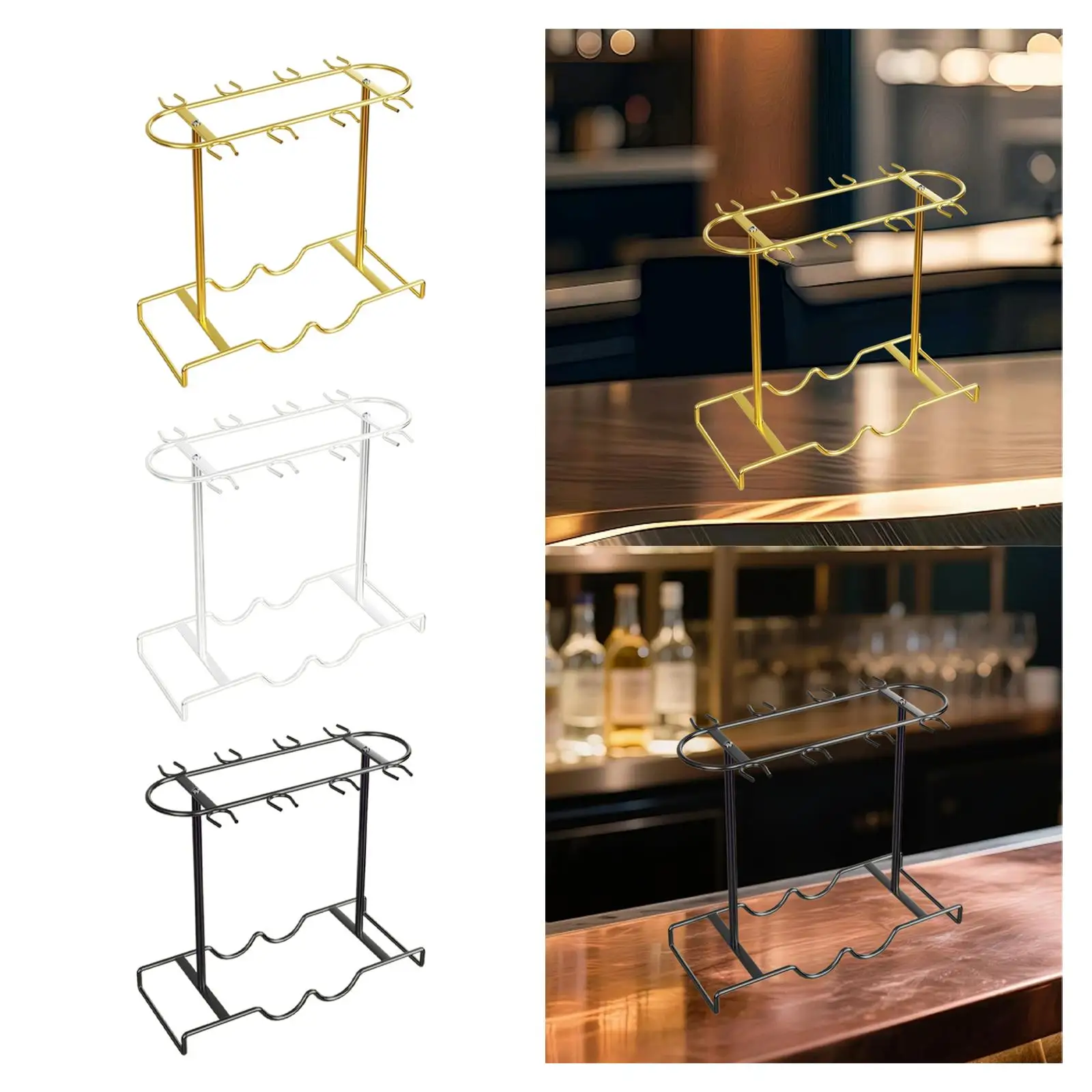 

Countertop Wine Glass Holder Freestanding Desktop Goblet Rack Wine Rack for Dining Room, Kitchen, Restaurant, Home, Wine Cabinet