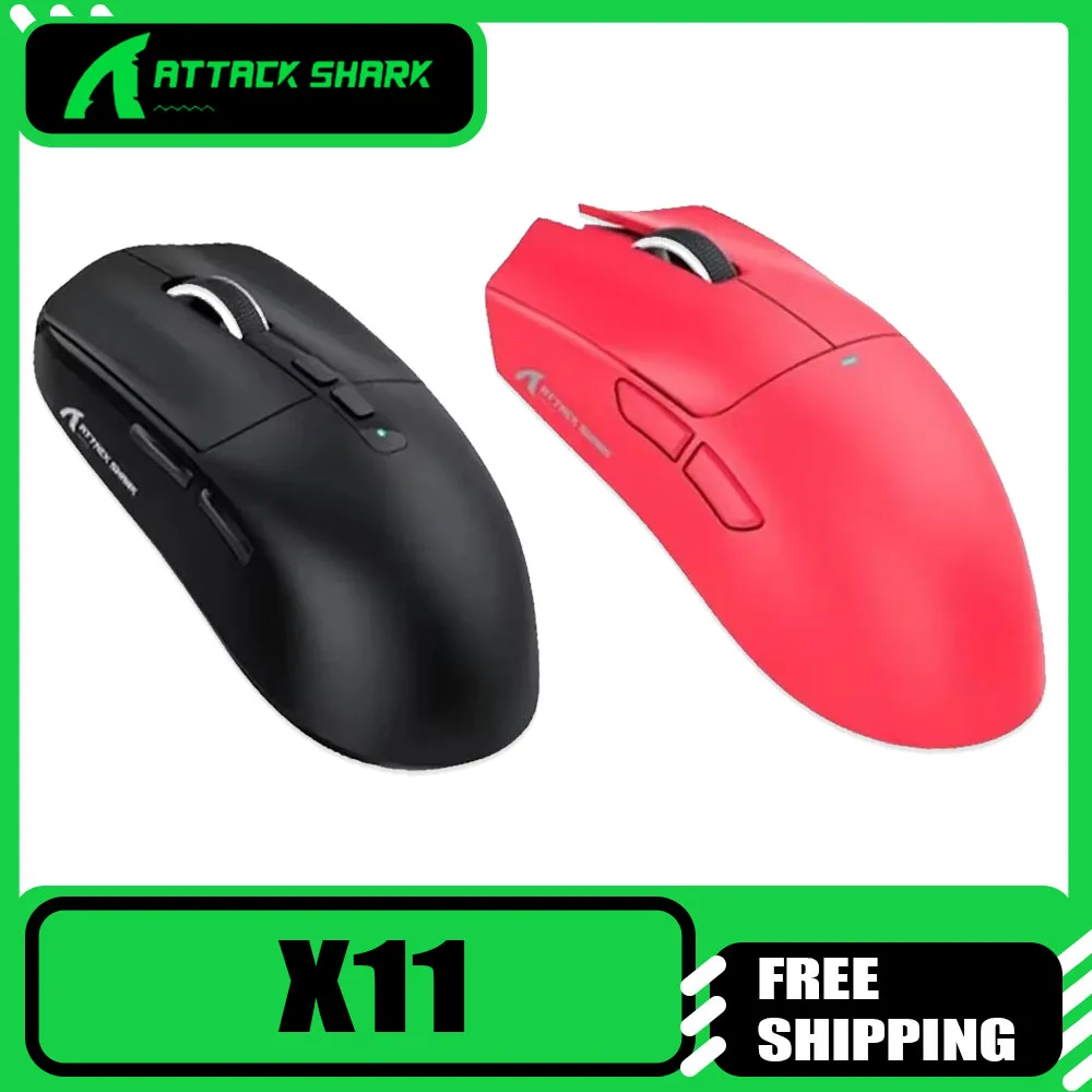 Attack Shark X11 Wireless Mouse Three Mode Rgb Gaming Mouse With Charger Base Low Latency Lightweight Mice Pc Gamer Accessories