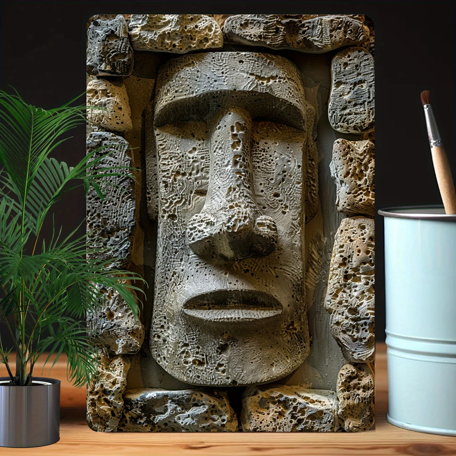 1Pc Easter Island Aluminum Signs 8x12 Inch Wall Art for Indoor Outdoor Decor Lightweight Metal Plaque for Home Gym Office Stores