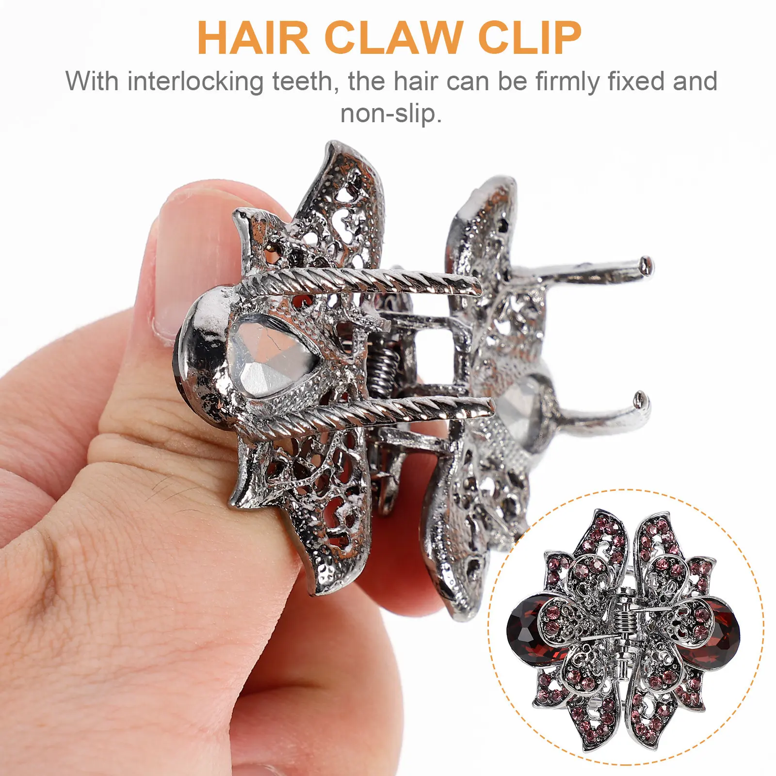 

3Pcs Zinc Alloy Hair Claw Clip Fashionable Decorative Hairpin for Bath Makeup Face Washing Travel Styling Elegant Exquisite