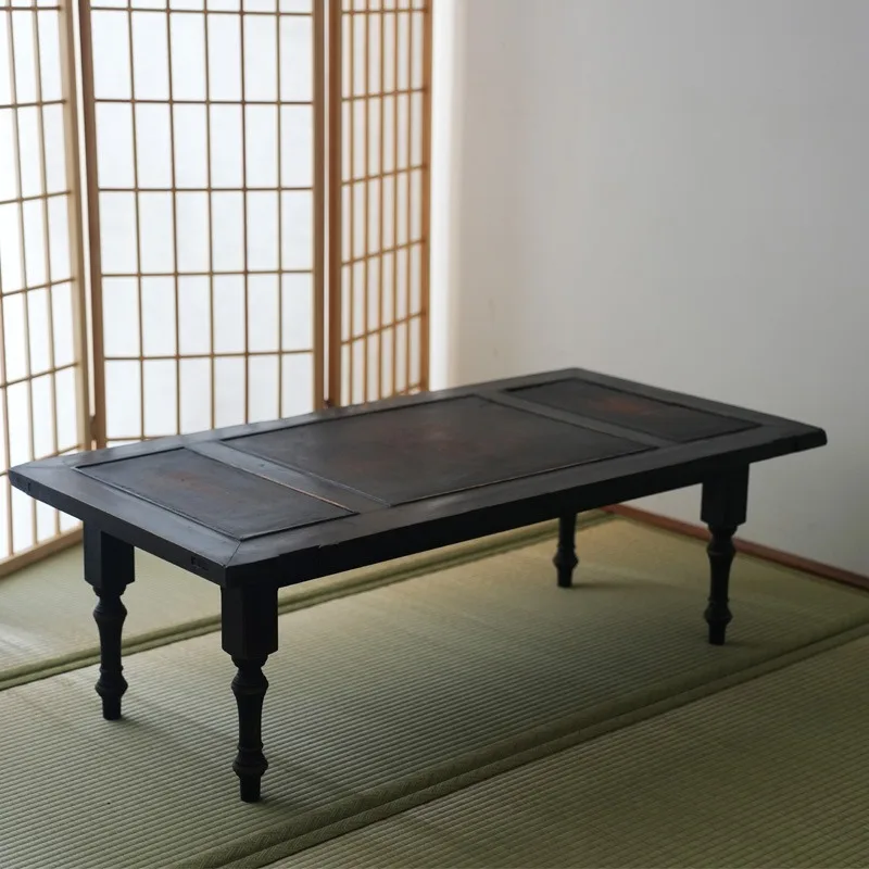 

wabi-sabi Wind старая черная старая дверная панель, журнальный столик, балкон для маленькой квартиры в японском стиле, чайный столик B & B