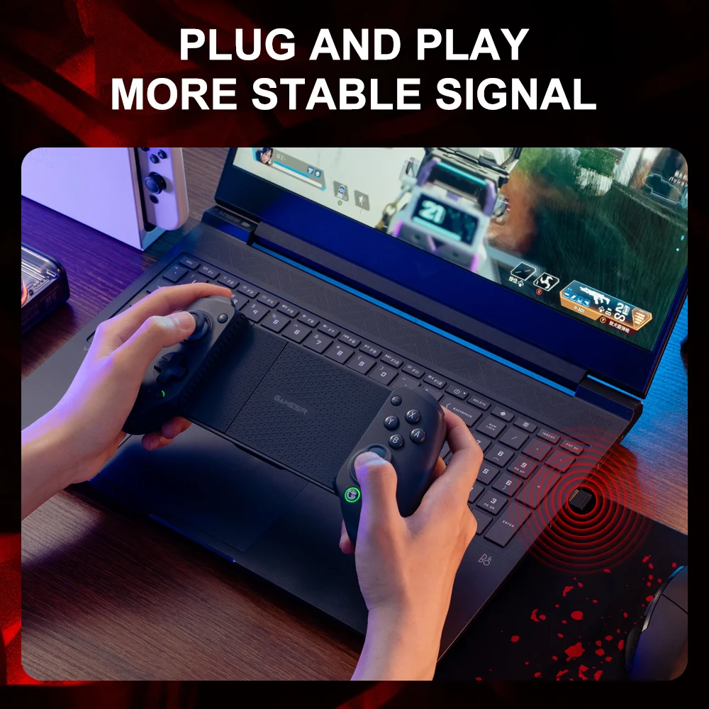 Gamesir X5s Bluetooth 2.4g Adattatore ricevitore dongle wireless per G8 + G8 Plus Cyclone Cyclone Pro Accessori per console di gioco per PC
