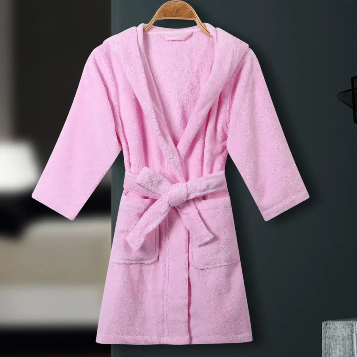 Kids Terry Kimono Bathrobe Gown Casual Soft Hooded Sleepwear Nightgown Cotton Nightwear Home Clothes New Autumn Unisex Homewear