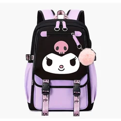 Cartoon Kuromi Capacity Backpack Melody Simple Patchwork Capacity Teens Student Schoolbag Boy Girl Rucksacks Back To School