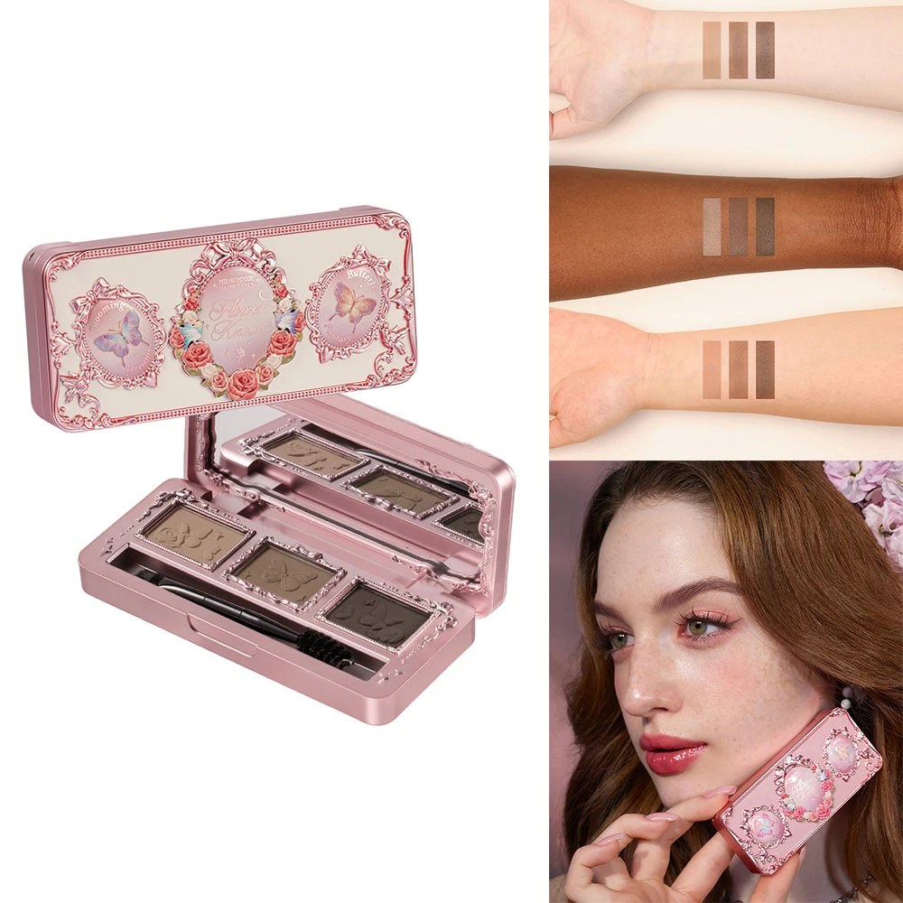 

Flower Knows Midsummer Fairytales Eyebrow Palette 3 Colors Waterproof Smudge Proof Natural Long Lasting Professional Makeup