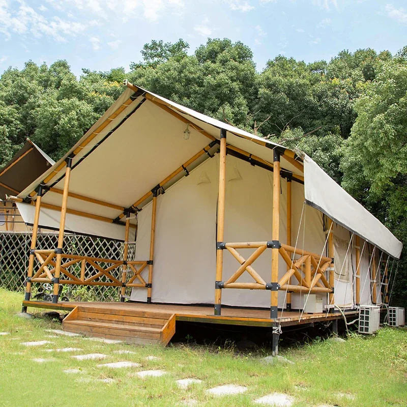 czterosezonowy namiot ślubny na świeżym powietrzu Przyjęcia weselne Imprezy namiot safari luksusowe płótno Resort glamping