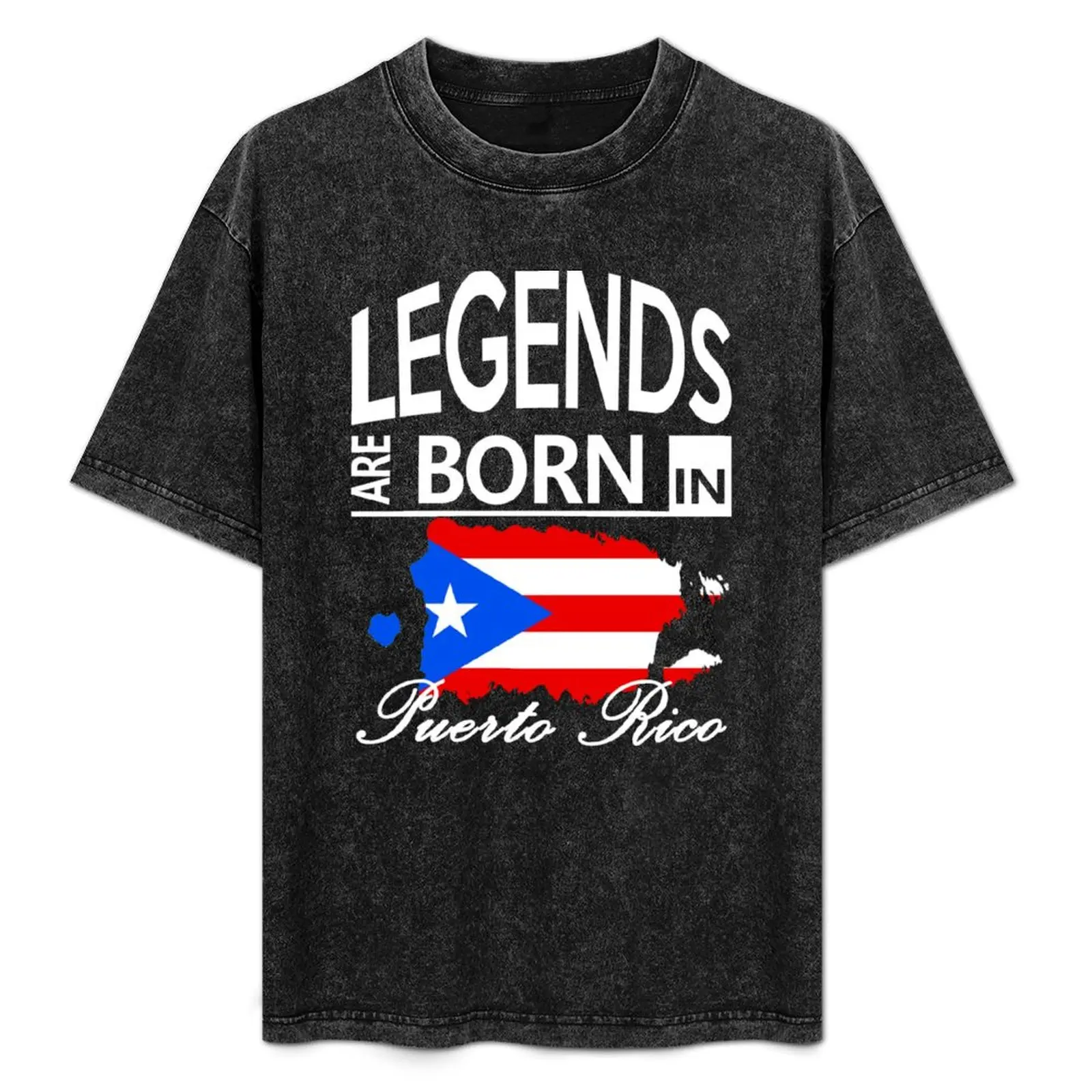 

Puerto Rico Born Legends Birthday Christmas Gift T-Shirt Large Size Loose Casual Tee