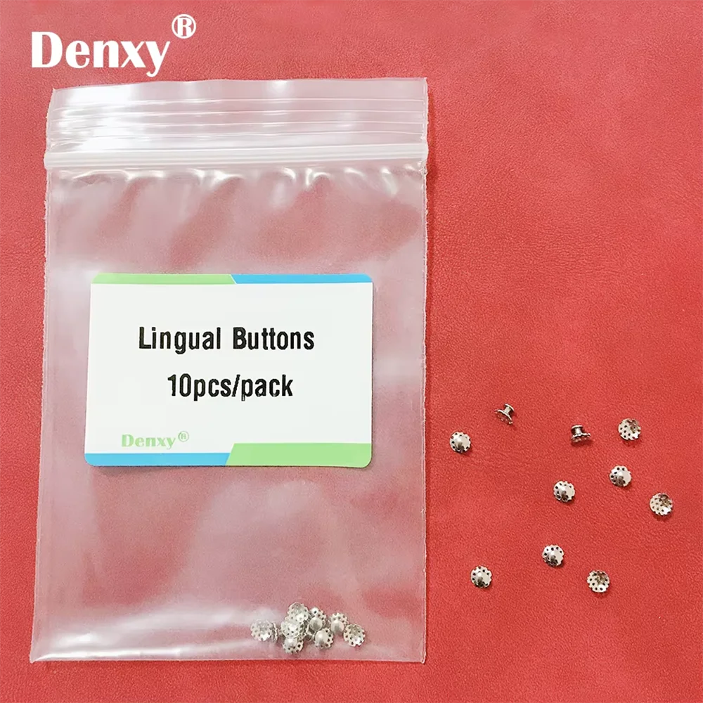 Denxy High Quality Low Profile Button with Perforated Base Orthodontic Lingual Button with Hole Dental Button Orthodontic Bracke