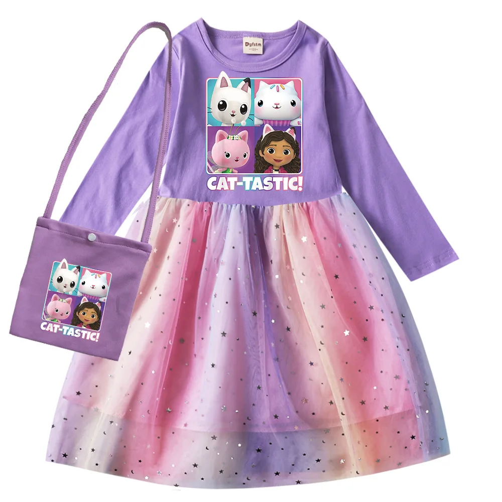 Gabbys Style Dress Kids Gaby Chat Clothes Baby Girls Long Sleeve Casual Dresses Wedding Party Sequin Birthday Gifts Vestidos