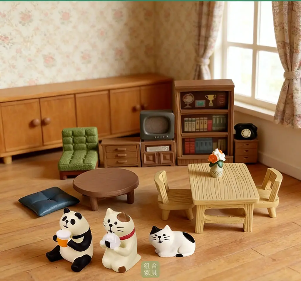 

New Arrival Dollhouse Miniature Furniture Set - Resin Table Chair Props, Tiny Room Scene Accessories for Dollhouse & Display