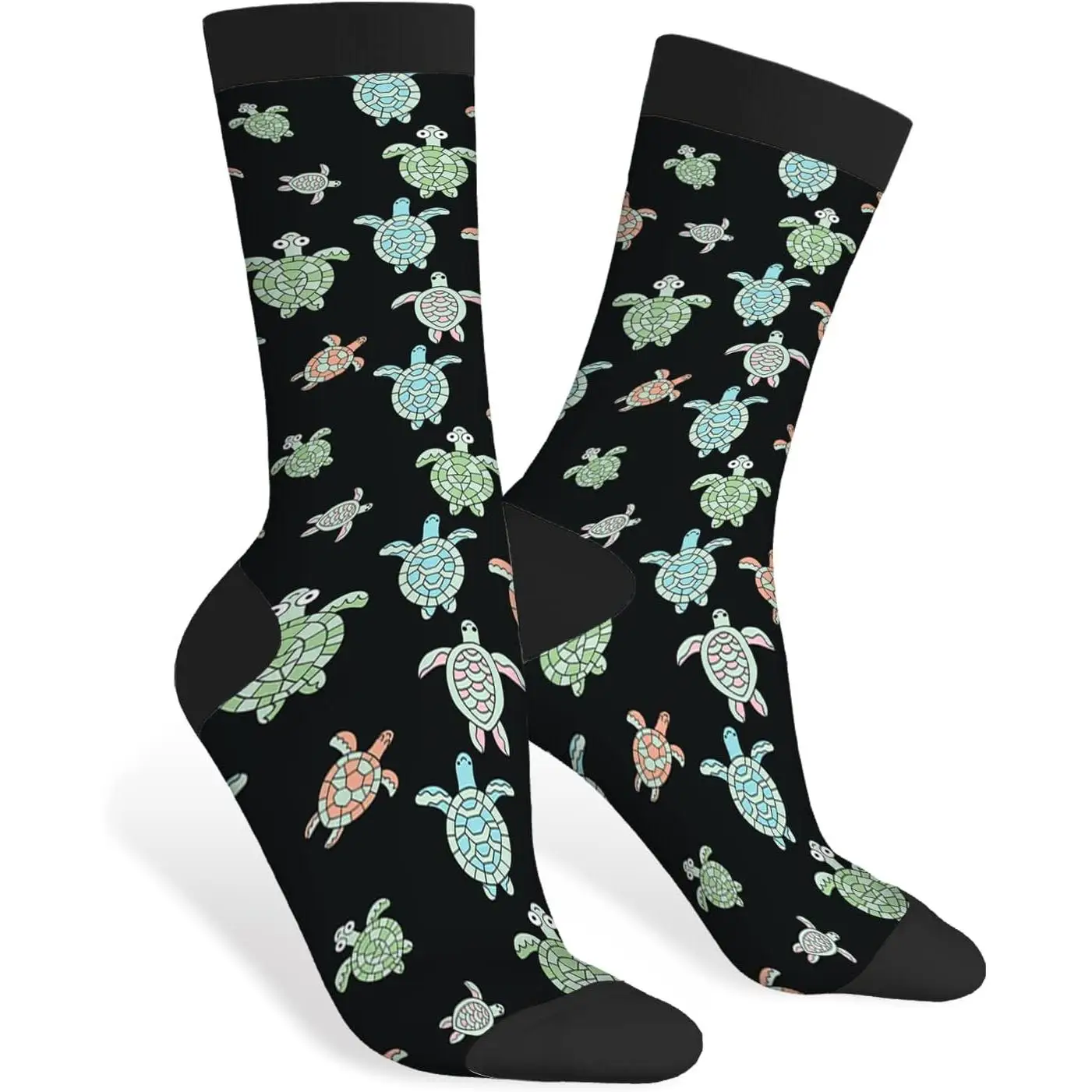 Calcetines divertidos de tortuga bonita, calcetines informales novedosos con dibujos de tortuga, diseño de Color contrastante para mujeres y hombres, regalo