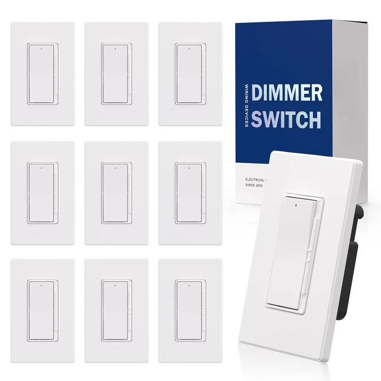 Digital Dimmer Light Switch for 300W Dimmable LED/CFL Lights and 600W Incandescent/Halogen, Single Pole/3-Way LED Slide D