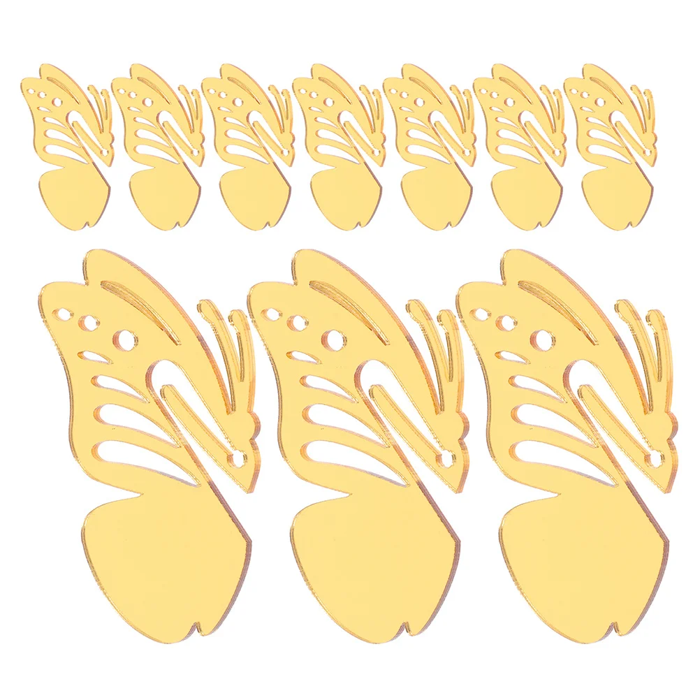 

10 шт. акриловые маркеры для бокалов для вина в форме бабочки, многоразовые декоративные бирки для напитков, подвески для свадьбы, дня рождения, вечеринки, золотой стебель вина