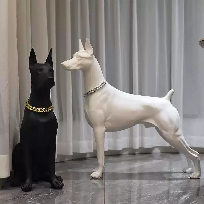 Doberman Sculpture Ornaments, Animal Model Decor, Dog Statue, Large Decorative Crafts, Artwork Decoration,Nordic Gift,Customized