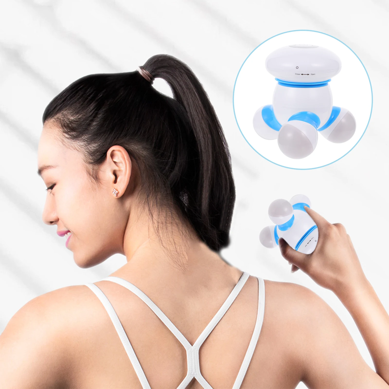 

Electric Body ABS Material Rechargeable Back Foot Shoulder Neck Acupoint Handheld Massaging Device for Home