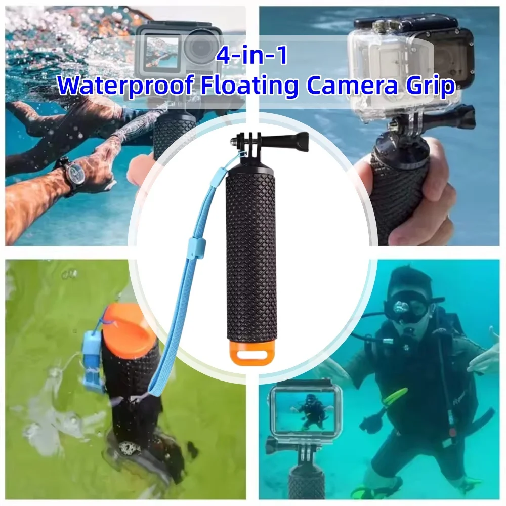 Action Camera Water Floating Hand Grip For Gopro Hero 13 12 11 10 9 8 Xiaomi Yi SJ4000 DJI Osmo Float Handle Mount Accessories