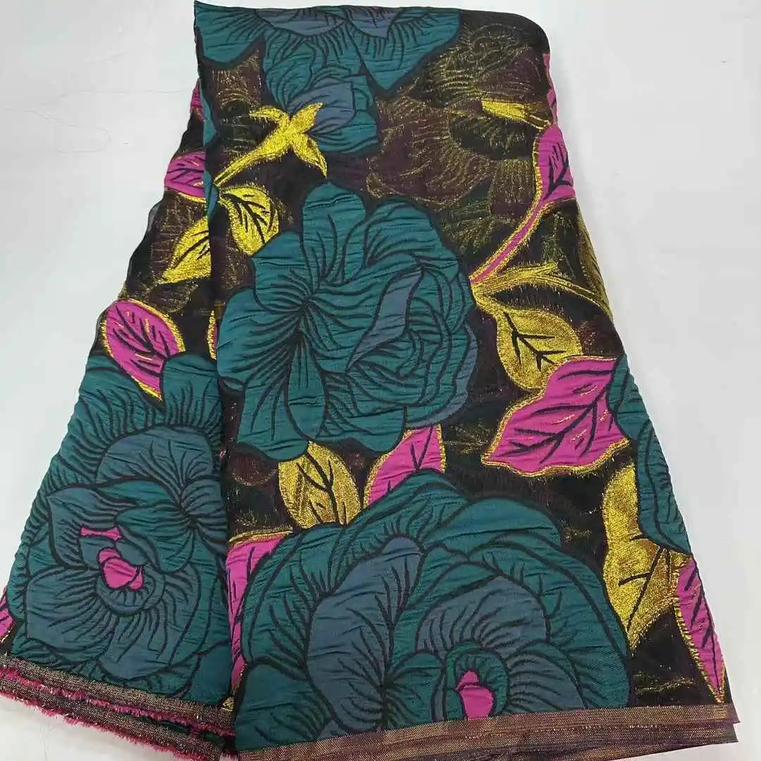 

Latest French Jacquard Organza Lace Fabric 2025 High Quality African Brocade Jacquard Fabric For Nigerian Women Wedding Dress