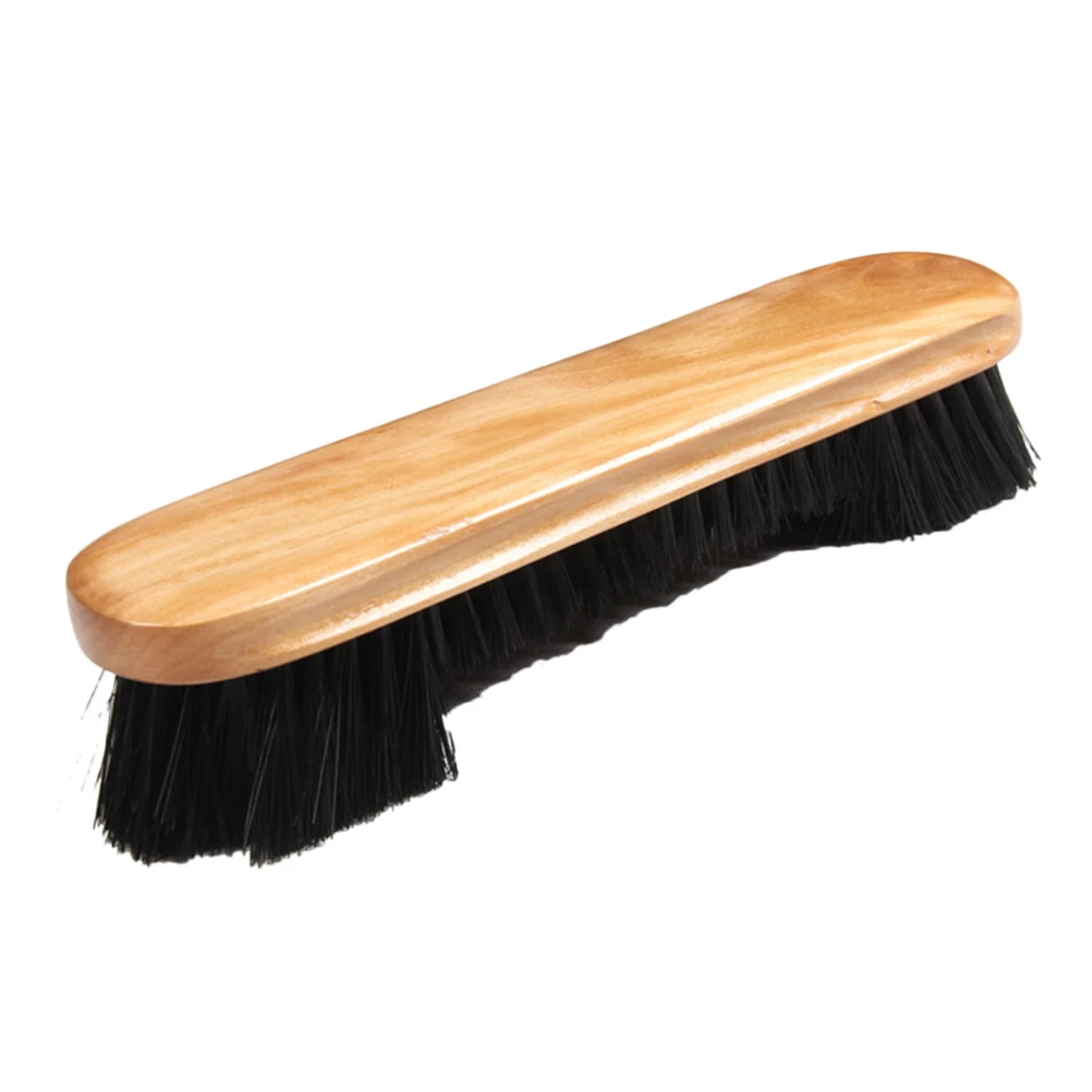 

9 Inch Pool Table Cleaning Brush Billiard Maintenance Tool Wooden Handle Soft Bristles Long Hair Horseshoe Shape Corner Cleaner