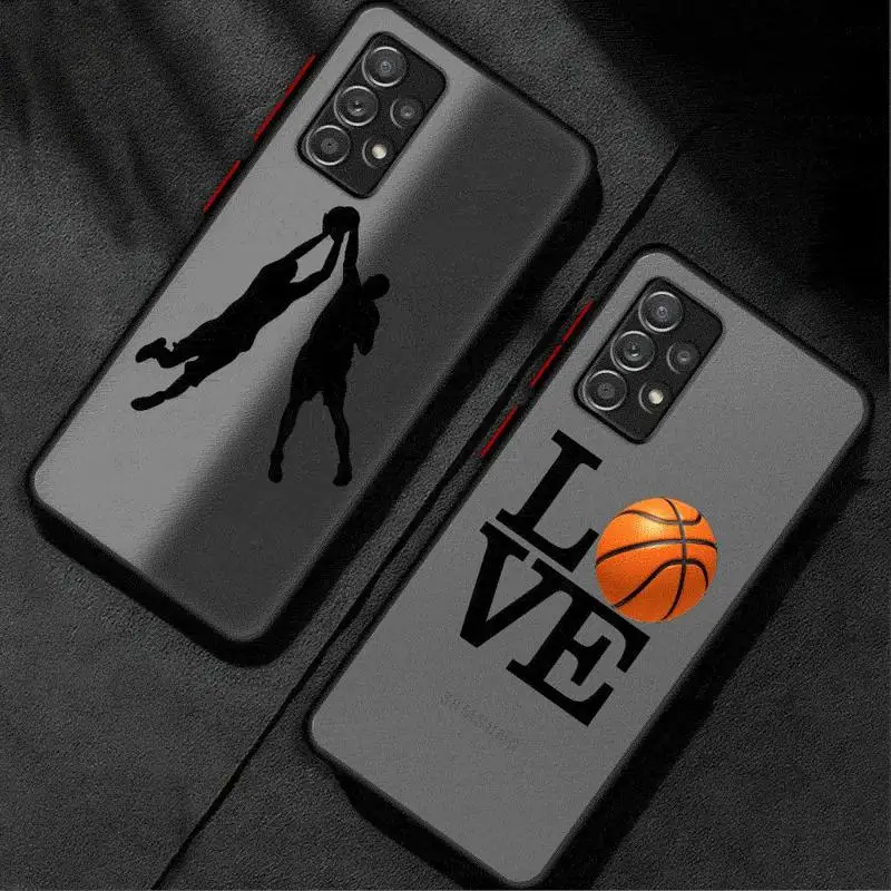 Sport Love Basketball Texture Phone Case for Samsung Galaxy A35 A13 A14 A22 A23 A32 A33 A34 A52 A53 A54 A72 A73 5G Matte Cover