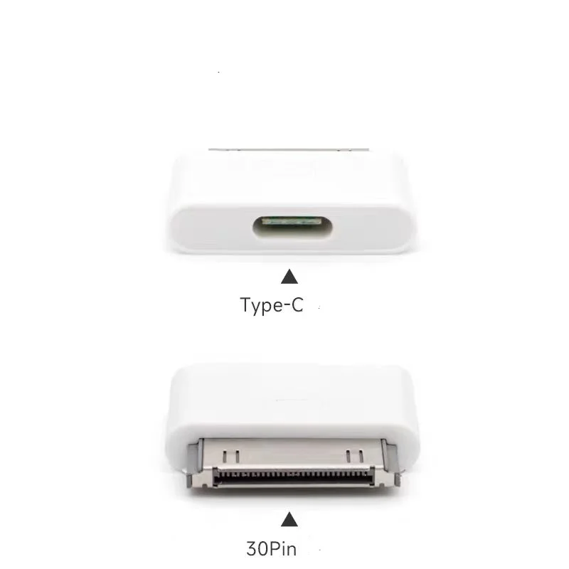 Type C to 30 Pin Adapter USB C 8 Pin to 30 Pin Charging Sync Converter for iPhone 4 4S iPad 2 3 iPod Touch Charging Cord