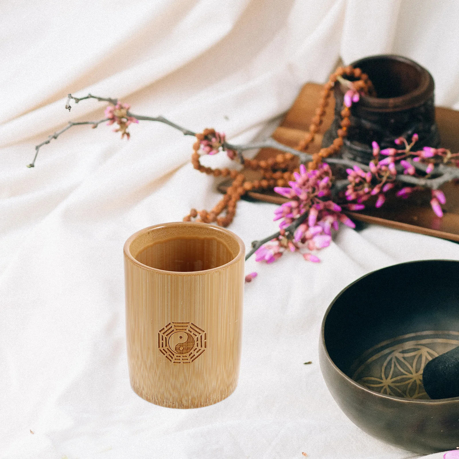 Seau de Divination en bois I Ching avec bâtons, Instrument de guidage spirituel portatif naturel pour une prédiction précise et Portable