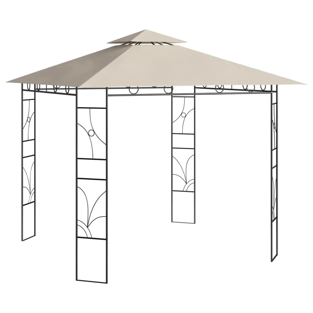 Tente de camping familiale Belvedere 3x3x2,7 m Crème 160 g/m², grand auvent portable pliable, protection solaire, imperméable, pergola