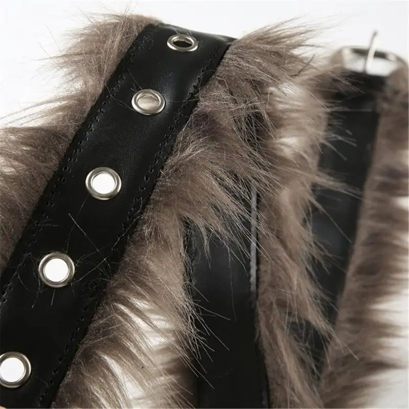 77HE Modern Plush Leather Waist Belt Luxurious Fashion Innovation Trendy Waistband