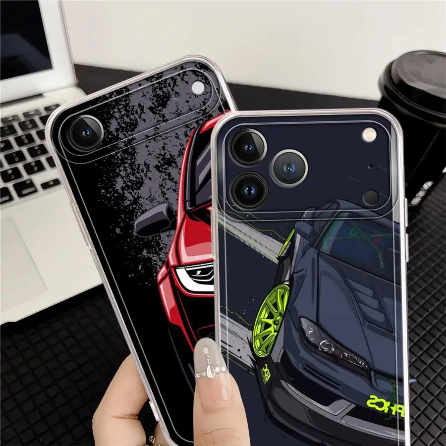 حافظة لهاتف آيفون 16 15 14 Plus 17 Air XR 7 8 12 Mini 16e 13 12 11 Pro MAX غطاء هاتف ناعم ياباني JDM سيارات رياضية #6