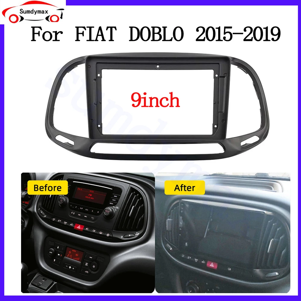 9 Inch 2 Din Car Radio Fascia For FIAT Doblo 2015 -2020 Head Unit DVD Android Player Stereo Panel Dash Frame