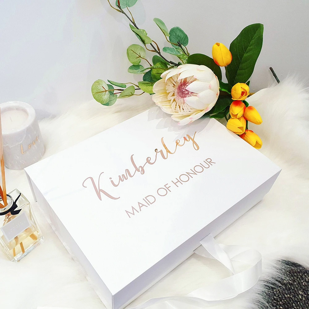Custom Wedding Bridesmaid Gift Box With Ribbon Hen Party Decorations Will You Be My Bridesmaid/Maid of Honour Bachelor Gift  Box