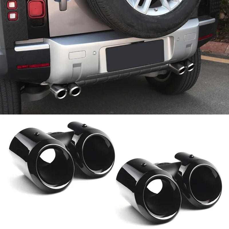 Car Exhaust Pipe Muffler Tail pipe Stainless Steel Dual Outlet Tail Pipe For Land Rover Defender 90 110 2020-2022