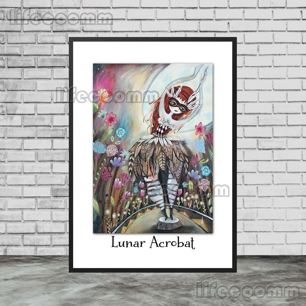 البهلوانية فرقة فراشة فتاة الكرتون المشارك الرسم على لوحات القماش الجدارية الملصقات يطبع جدار صور لغرفة المعيشة ديكور المنزل #3