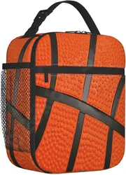 Lancheira de basquete esportiva bola, lancheira portátil isolada, mini saco térmico, de volta à escola, kit de refeição térmica para meninas e meninos