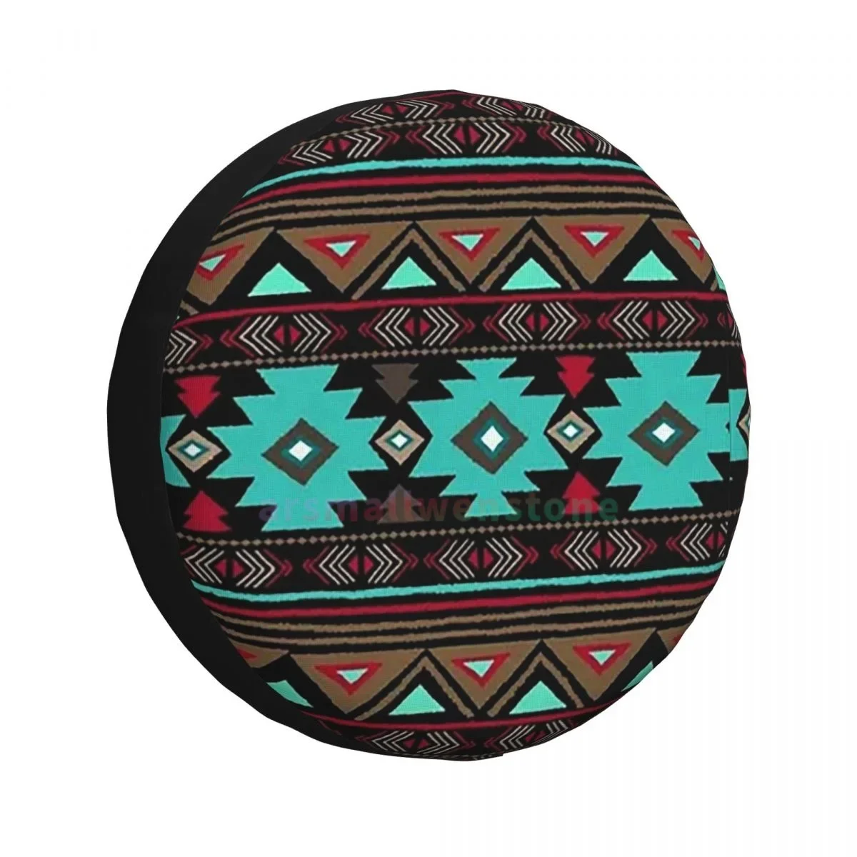 Aztec Ethnic Anti-UV Tire Cover for Trailer RV SUV, Waterproof Spare Tire Cover with Anti-Fouling Coating, 14-17 Inch