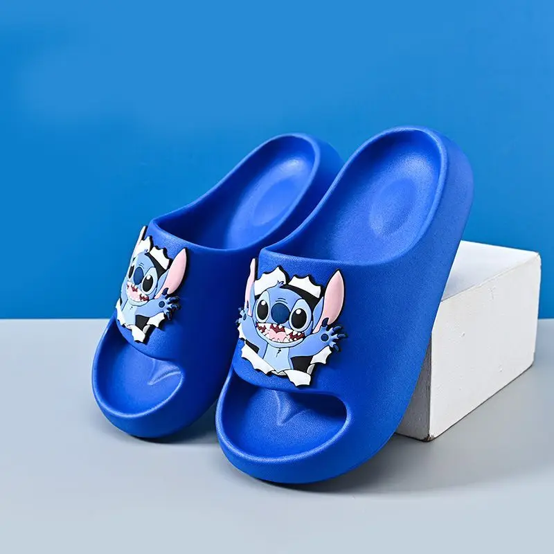 Disney Lilo & Stitch Cartoon Stitch pantofole da bagno Casual per ragazzi e ragazze Trendy Anime scarpe da casa con suola morbida antiscivolo