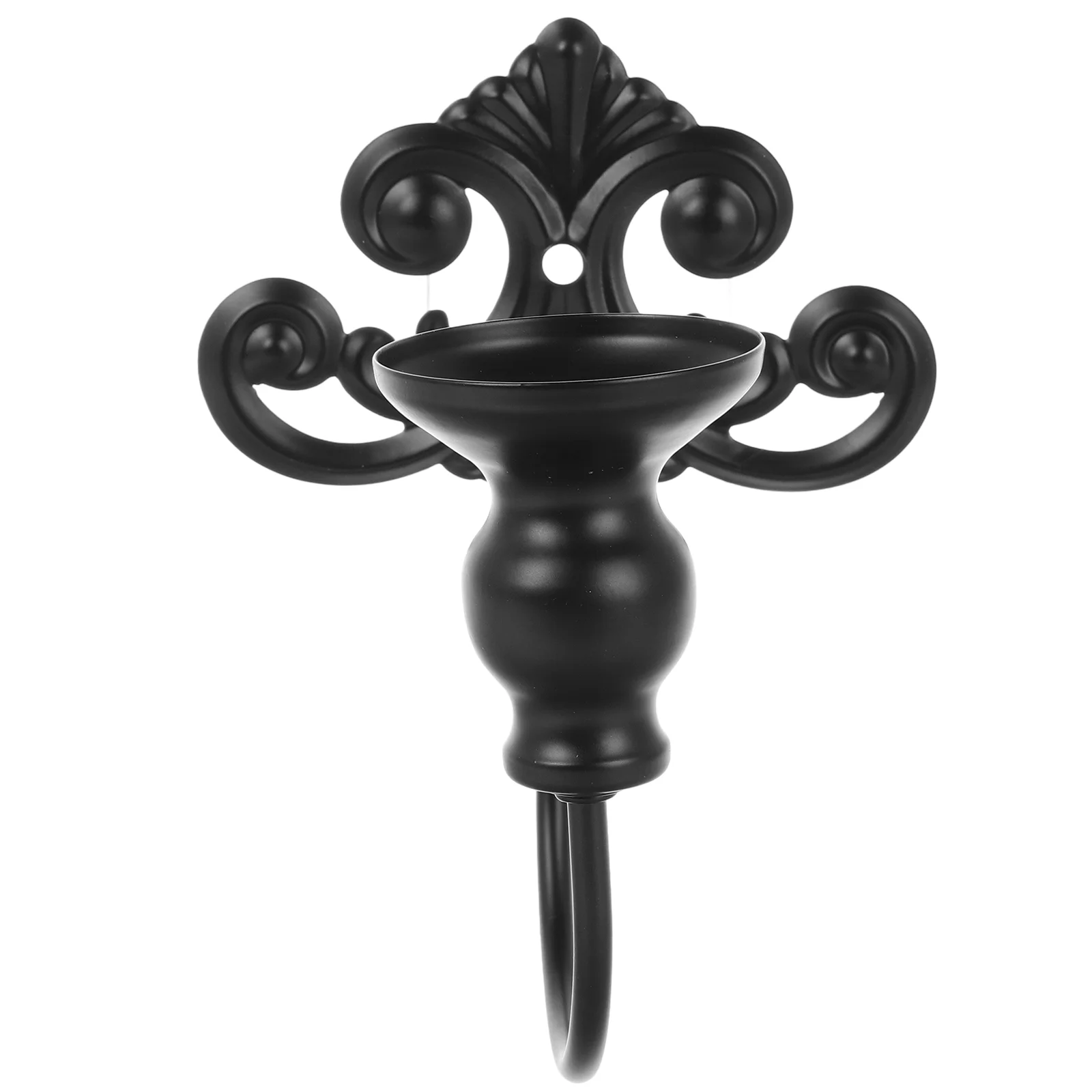 

Wrought Iron Wall Holders Black Vintage Decor Safe Elevated Edges Multi Room Use Strong Construction Elegant Design