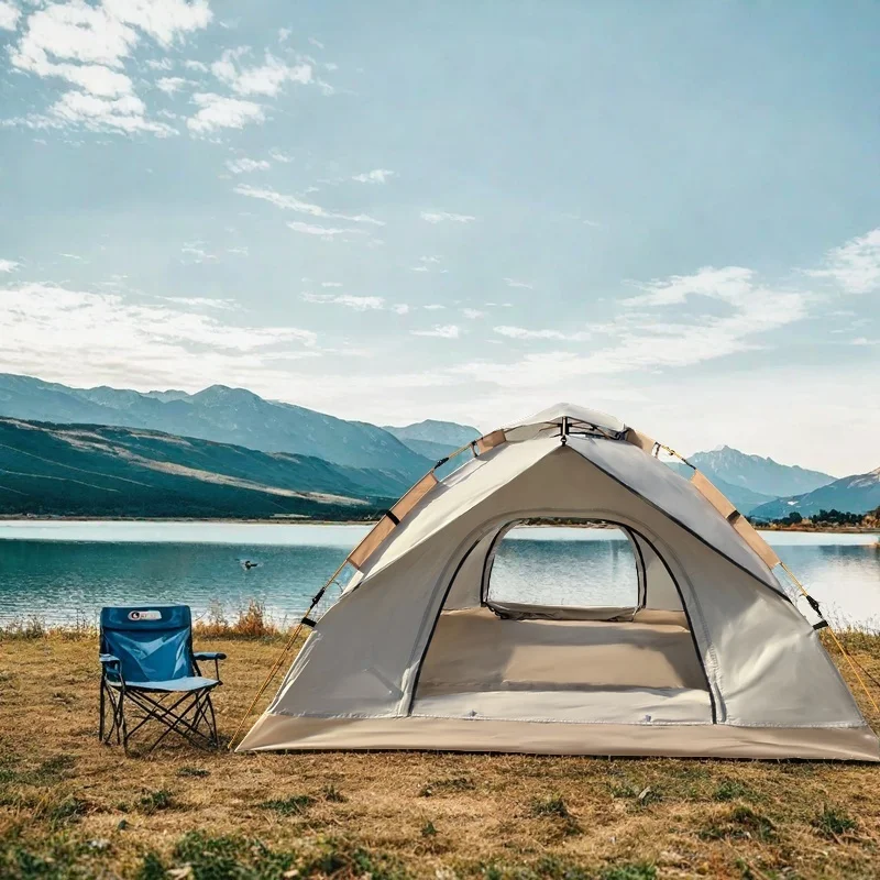 Tente extra large pour 2 personnes (bleu)/4 personnes (blanc), avec écran en filet, tente familiale légère | Configuration rapide pour les pique-niques en parc