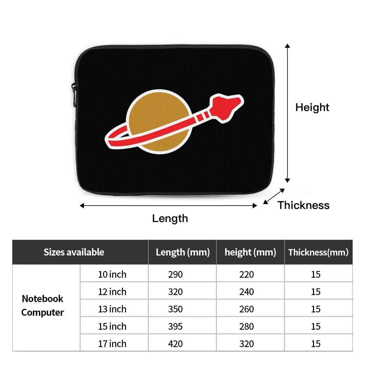 Classic Space Logo Notebook Laptop Bag Case Pouch For Macbook Air Pro Tablet Shockproof Case Bag