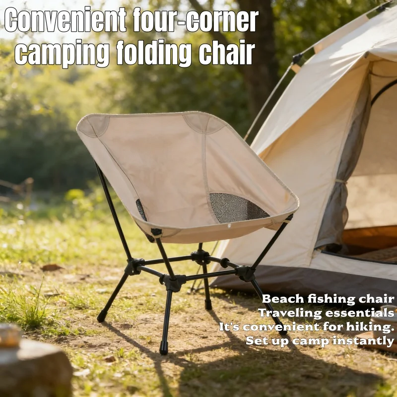 Portable Folding Chairs, Square Structure Beach Fishing Chairs, Camping Chairs, Lightweight Iron Pipe Folding Chairs.