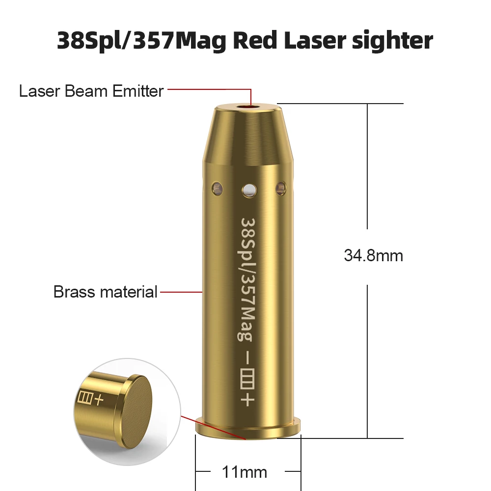 

Калибратор 38Spl.357mag, красный лазерный калибровочный инструмент, подходит для практики стрельбы с пистолетом и винтовкой