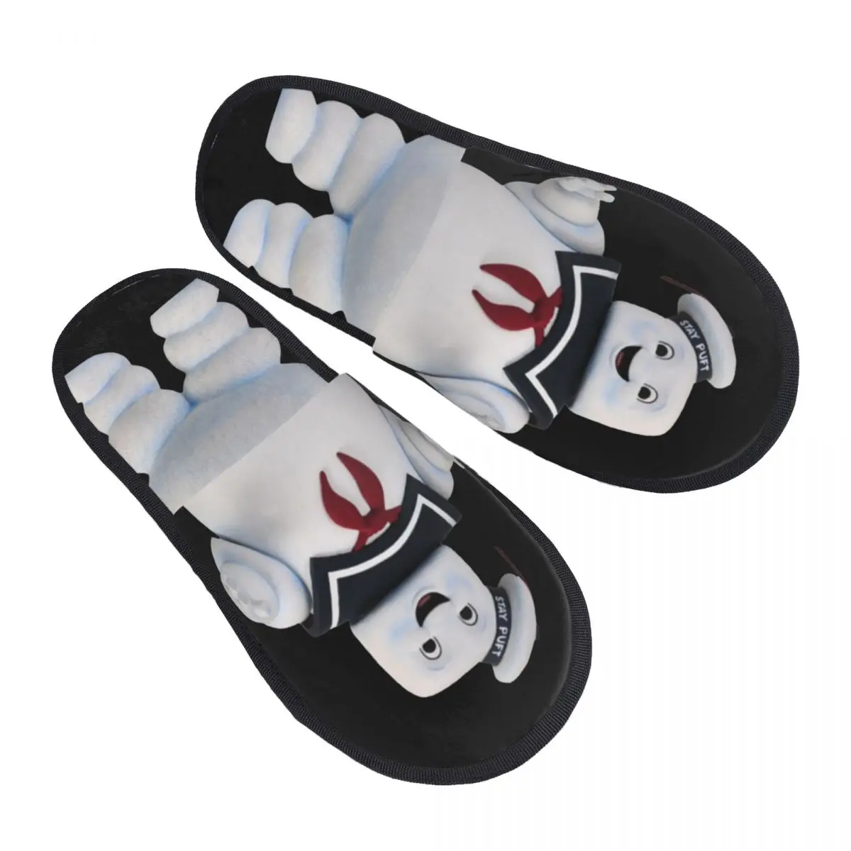 Stay Puft Marshmellow Zapatillas de algodón para el hogar, toboganes de espuma viscoelástica, acogedores, antideslizantes, para sala de estar