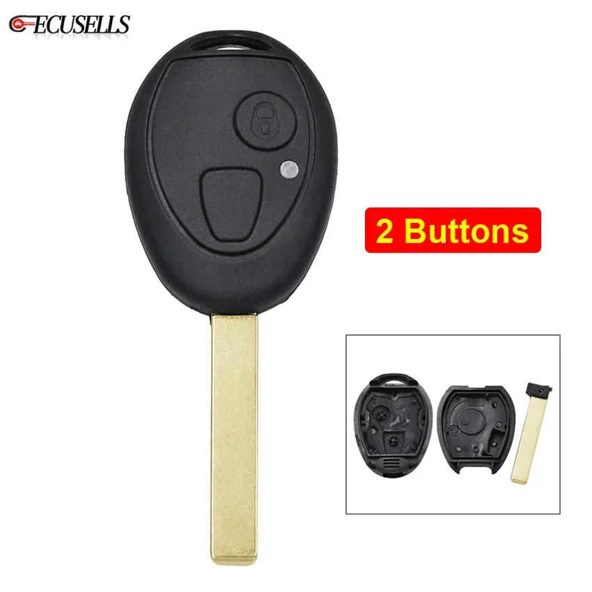 Ecusells 2 Button Remote Car Key Shell Case for Land Rover 75 Z3 Z4 X3 X5 E46 E39 E36 E34 for MG for BMW Mini Cooper R53 R50 S